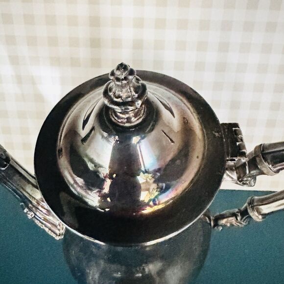 Vintage 3pc Wm Rogers Silverplate Coffee Tea Pot Set Baroque Mid-century Footed - Picture 3 of 16